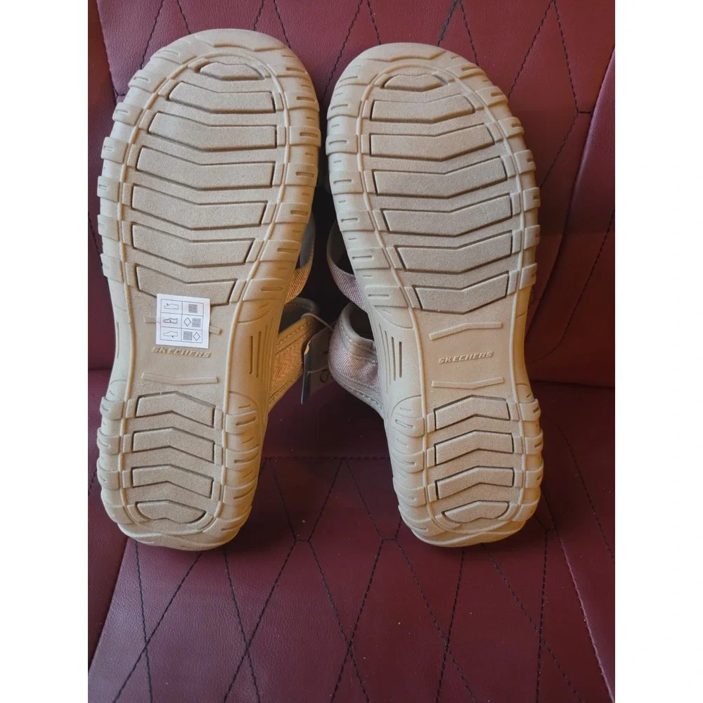 Skechers Reggae Seize The Day Machine Washable Vegan Slide Sandal Taupe Pink 9